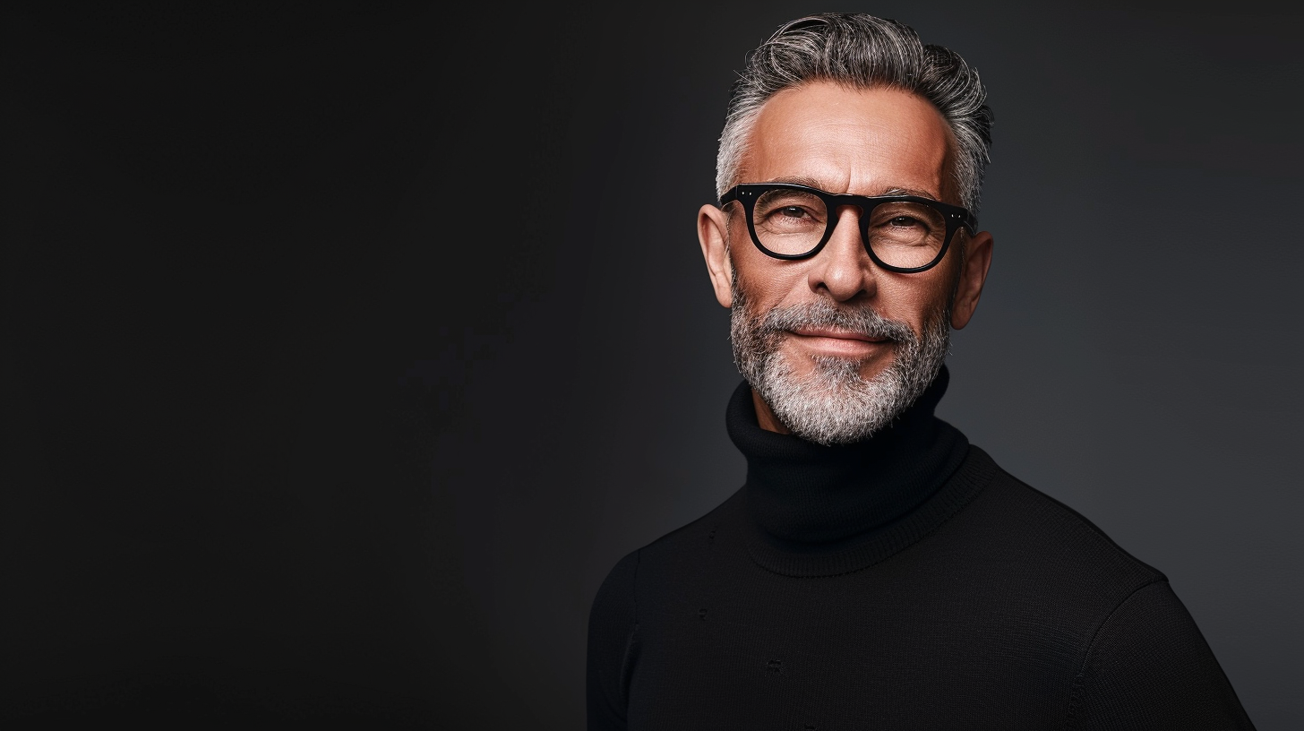 Confident man wearing STEINER Vision glasses